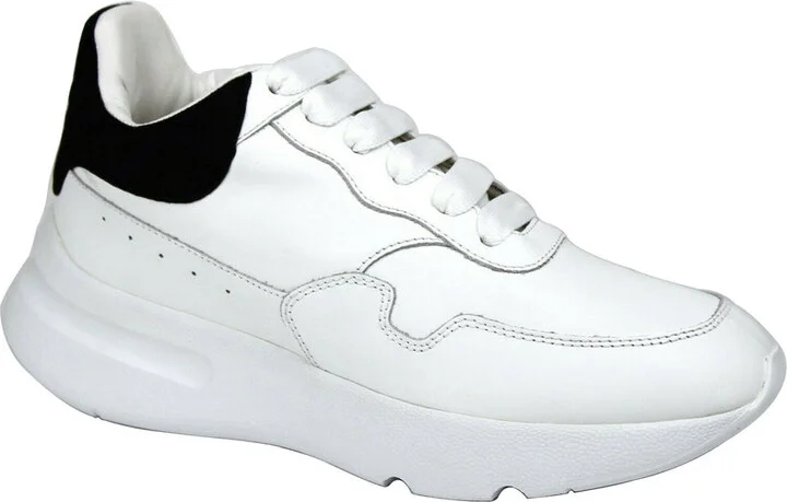 Women's White Leather / Suede Sneaker - Image 6
