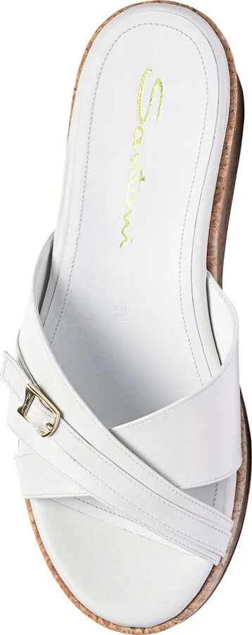 Women's white leather wedge - Image 5