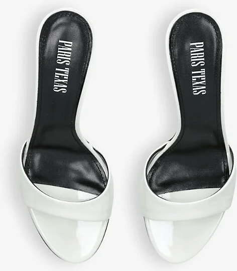 Womens White Lidia Mule 70 Leather Heeled Sandals Eur 39.5 / 6.5 Uk Women - Image 2