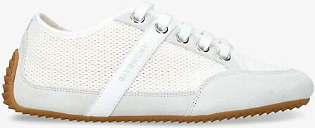 Womens White Logo Mesh and Suede Low-Top Trainers Eur 38/5 Uk Women