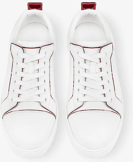 Womens White/Loubi Fun Louise Junior Leather Low-Top Trainers Eur 41 / 8 Uk Women - Image 2