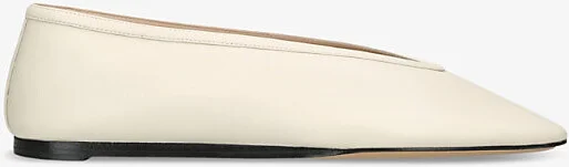 Womens White Luna Pointed-Toe Leather Pumps Eur 37.5 / 4.5 Uk Women