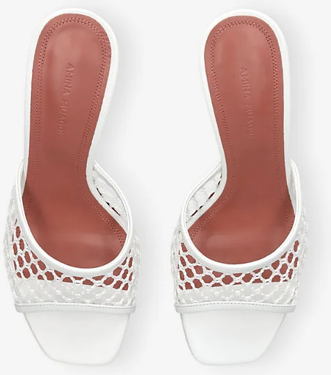 Womens White Lupita 70 Heeled Mesh Mules Eur 41 / 8 Uk Women - Image 2