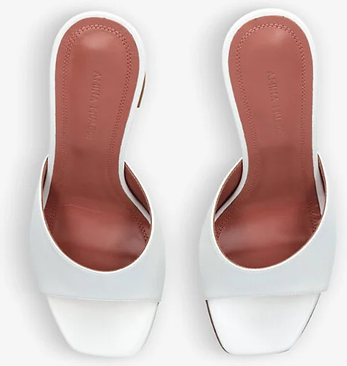 Womens White Lupita Brand-Logo Leather Heeled Courts Eur 39.5 / 6.5 Uk Women - Image 2