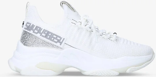 Womens White Maxilla-R Rhinestone-Embellished Knitted Trainers Eur 36 / 3 Uk Women