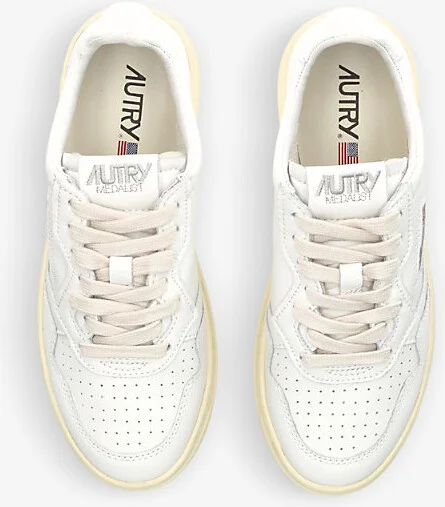 Womens White Medalist Low-Top Leather Trainers Eur 40 / 7 Uk Women - Image 2