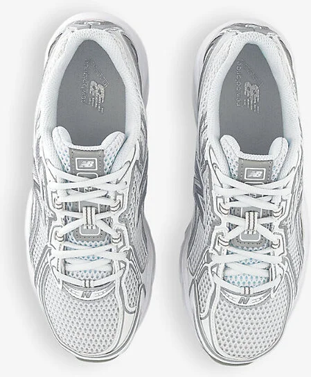 Womens White Metallic 740 V2 Logo-Embroidered Mesh Low-Top Trainers 11 - Image 2