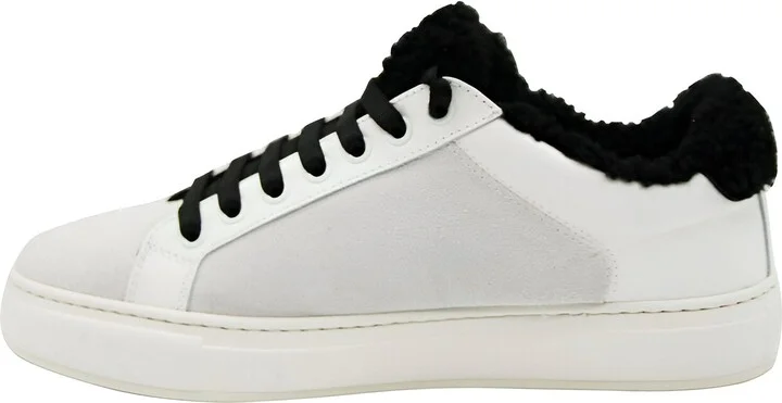 Women's White Milano Suede Black Shearling Low Top Sneaker (37 EU / 7 US) - Image 4