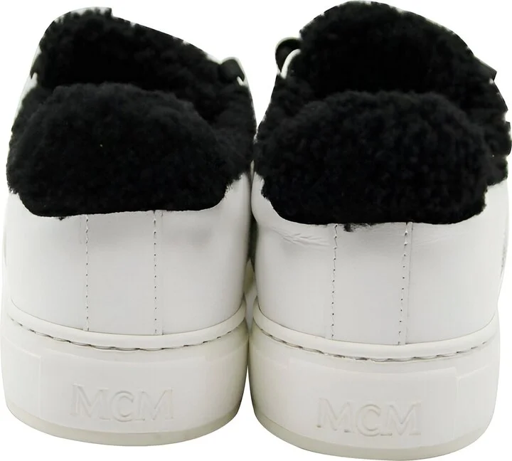 Women's White Milano Suede Black Shearling Low Top Sneaker (37 EU / 7 US) - Image 6