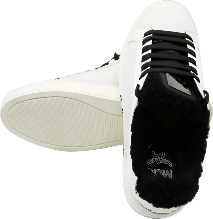 Women's White Milano Suede Black Shearling Low Top Sneaker (37 EU / 7 US) - Image 7