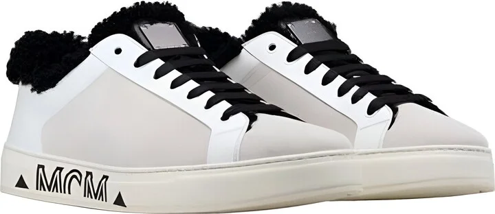 Women's White Milano Suede Black Shearling Low Top Sneaker (37 EU / 7 US)
