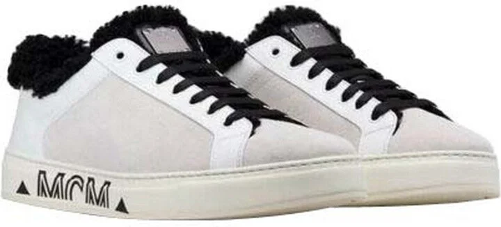 Women's White Milano Suede Black Shearling Low Top Sneaker MES9ADA02WT (37 EU / 7 US) - Image 2