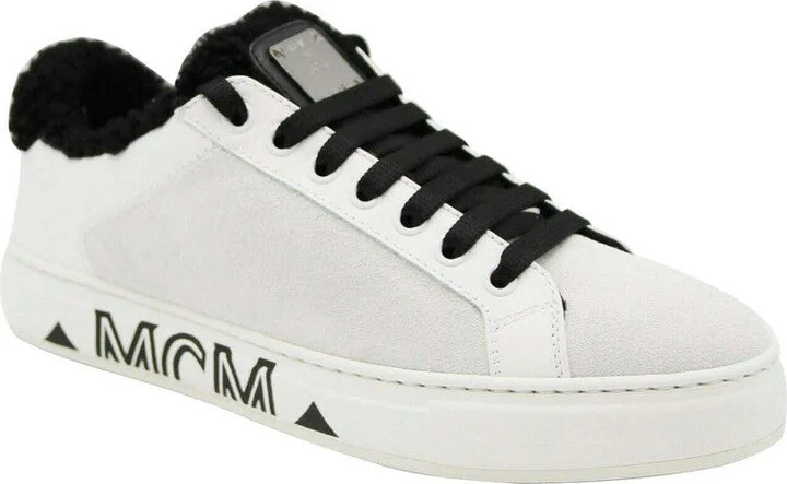 Women's White Milano Suede Black Shearling Low Top Sneaker MES9ADA02WT (38 EU / 8 US) - Image 3