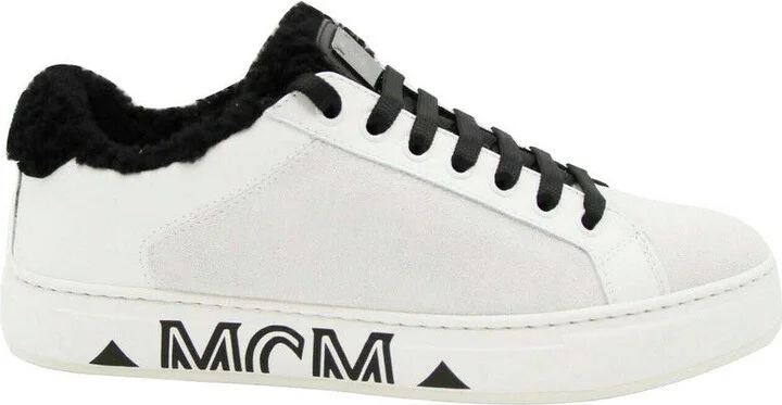 Women's White Milano Suede Black Shearling Low Top Sneaker MES9ADA02WT (38 EU / 8 US) - Image 4