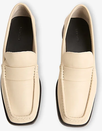 Womens White Mora Square-Toe Leather Loafers Eur 41 / 8 Uk Women - Image 2