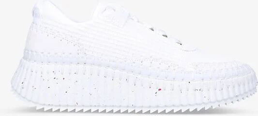 Womens White Nama Embroidered Suede and Recycled Mesh Trainers Eur 35 / 2 Uk Women