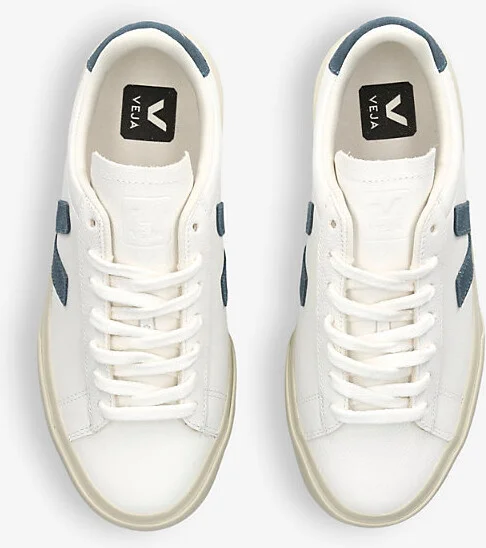 Womens White/Navy Women's Campo Leather and Suede Low-Top Trainers Eur 38/5 Uk Women - Image 2