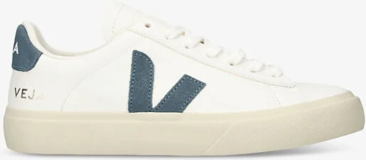Womens White/Navy Women's Campo Leather and Suede Low-Top Trainers Eur 38/5 Uk Women