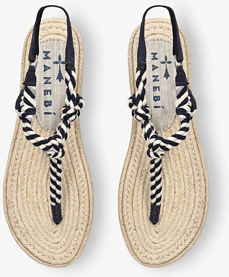 Womens White/Navy Yucatán Rope and Jute Sandals Eur 37 / 4 Uk Women - Image 2