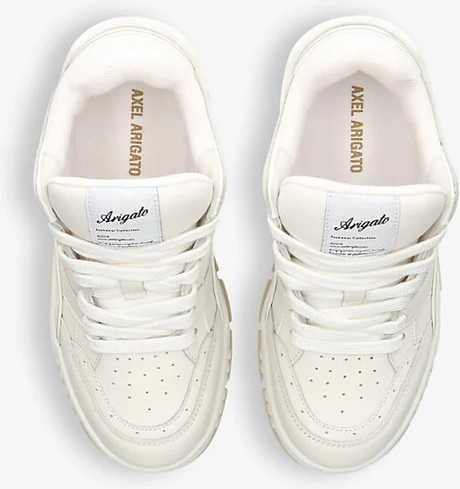Womens White/Oth Area Lo Brand-Patch Leather and Polyester Mid-Top Trainers Eur 36 / 3 Uk Women - Image 2