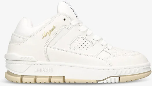 Womens White/Oth Area Lo Brand-Patch Leather and Polyester Mid-Top Trainers Eur 36 / 3 Uk Women
