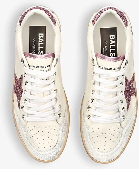 Womens White/Oth Ball Star Exclusive 6 Glitter-Star Leather Low-Top Trainers Eur 38/5 Uk Women - Image 2