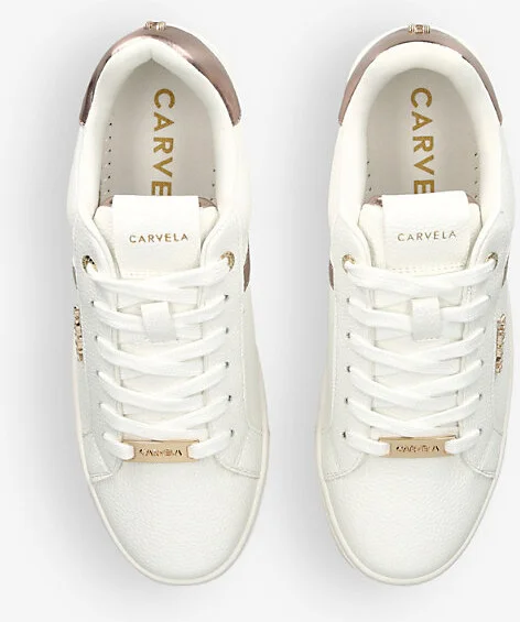Womens White/Oth Daze Faux-Leather Low-Top Trainers Eur 36 / 3 Uk Women - Image 2