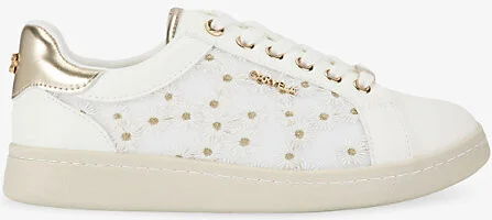 Womens White/Oth Fiora Faux-Leather Low-Top Trainers Eur 41 / 8 Uk Women