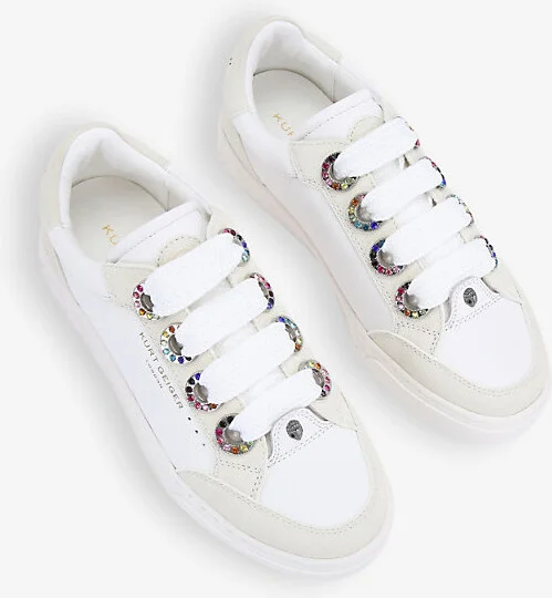 Womens White/Oth Kensington Eyelet-Embellished Leather Low-Top Trainers Eur 40 / 7 Uk Women - Image 2