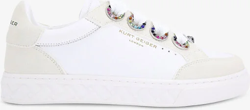 Womens White/Oth Kensington Eyelet-Embellished Leather Low-Top Trainers Eur 40 / 7 Uk Women