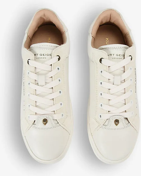Womens White/Oth Kensington Logo-Embossed Low-Top Leather Trainers Eur 36 / 3 Uk Women - Image 2