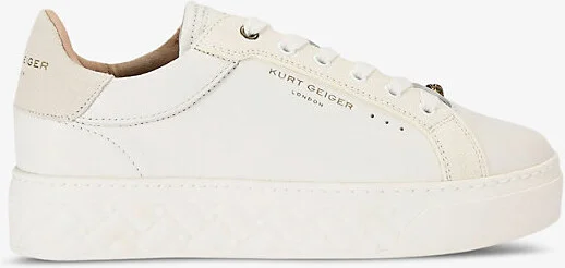 Womens White/Oth Kensington Logo-Embossed Low-Top Leather Trainers Eur 36 / 3 Uk Women