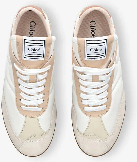 Womens White/Oth Kick Brand-Patch Leather Low-Top Trainers Eur 38/5 Uk Women - Image 2