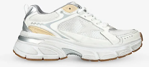 Womens White/Oth Lightstar 10272 Low-Top Leather and Mesh Trainers Eur 35 / 2 Uk Women