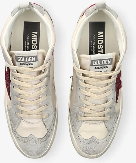 Womens White/Oth Mid Star 82835 Glitter-Embellished Leather and Suede Mid-Top Trainers Eur 38/5 Uk Women - Image 2