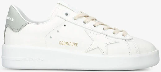 Womens White/Oth Pure Star Star-Embroidered Leather Low-Top Trainers Eur 42/ 9 Uk Women