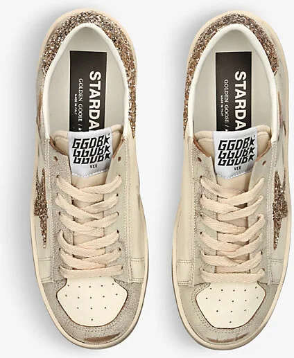 Womens White/Oth Stardan Star Glitter-Embellished Leather Trainers Eur 39 / 6 Uk Women - Image 2