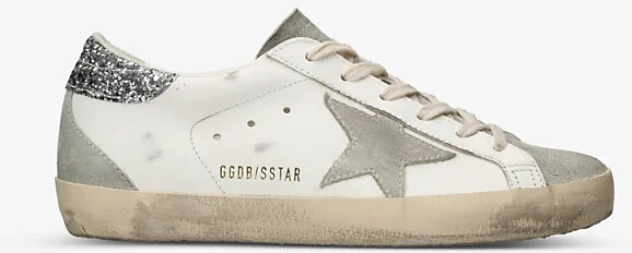 Womens White/Oth Super Star 10273 Star-Embellished Suede-Star Leather Trainers Eur 40 / 7 Uk Women