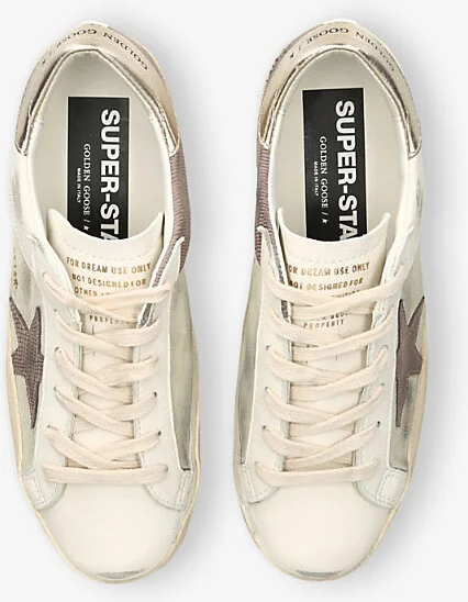 Womens White/Oth Super Star 12174 Star-Applique Leather Low-Top Trainers Eur 36 / 3 Uk Women - Image 2