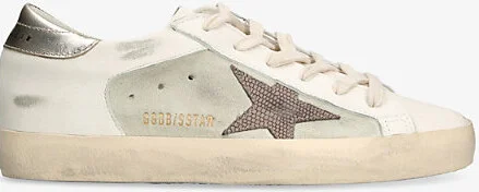 Womens White/Oth Super Star 12174 Star-Applique Leather Low-Top Trainers Eur 36 / 3 Uk Women