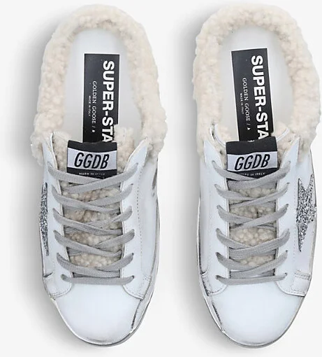 Womens White/Oth Superstar Sabot 10224 Leather and Shearling Trainers Eur 38/5 Uk Women - Image 2