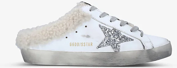 Womens White/Oth Superstar Sabot 10224 Leather and Shearling Trainers Eur 38/5 Uk Women