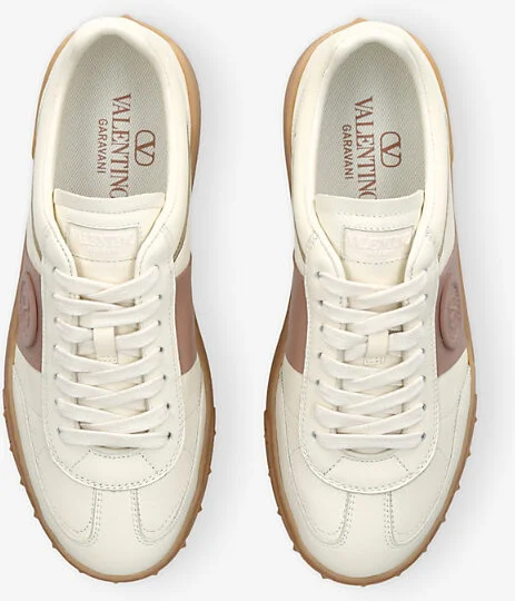 Womens White/Oth Upvillage Logo-Embroidered Leather Low-Top Trainers Eur 39 / 6 Uk Women - Image 2