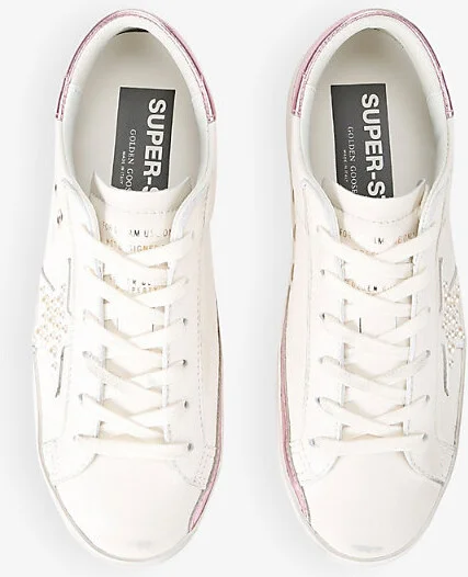 Womens White/Oth Women's Superstar Pearl-Embellished Leather Low-Top Trainers Eur 36 / 3 Uk Women - Image 2