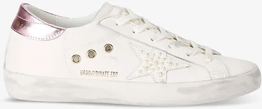 Womens White/Oth Women's Superstar Pearl-Embellished Leather Low-Top Trainers Eur 36 / 3 Uk Women