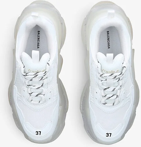 Womens White/Oth Women's Triple S Clear Sole Faux-Leather and Mesh Trainers Eur 40 / 7 Uk Women - Image 2