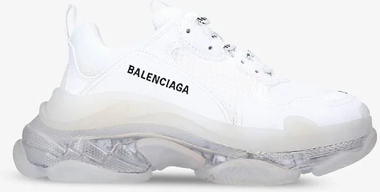 Womens White/Oth Women's Triple S Clear Sole Faux-Leather and Mesh Trainers Eur 40 / 7 Uk Women