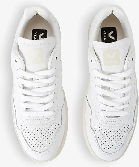 Womens White/Oth Women's V90 Logo-Embroidered Low-Top Leather Trainers Eur 39 / 6 Uk Women - Image 2