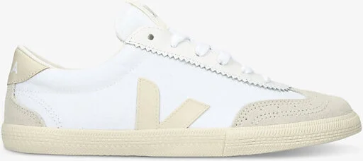 Womens White/Oth Women's Volley Logo-Embroidered Canvas Low-Top Trainers Eur 37 / 4 Uk Women