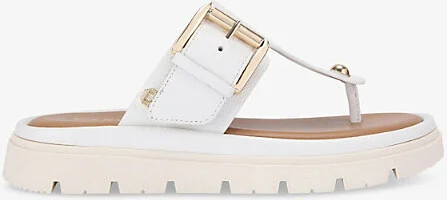 Womens White Pavilion T-Bar Leather Sandals Eur 37 / 4 Uk Women